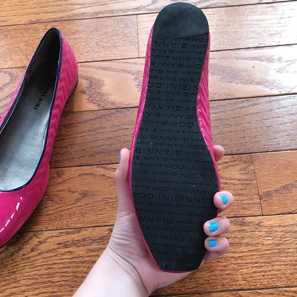 Gianni Bini Pink Quilted Patent Leather Flat - Picture 2 of 3